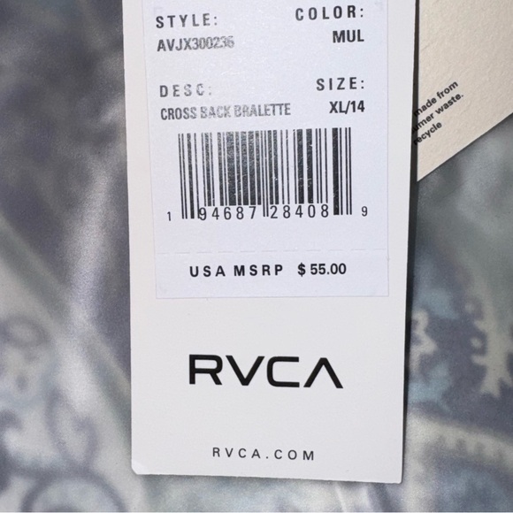 RVCA CrossBack Bralette in Multicolor XL NWT - Picture 7 of 7